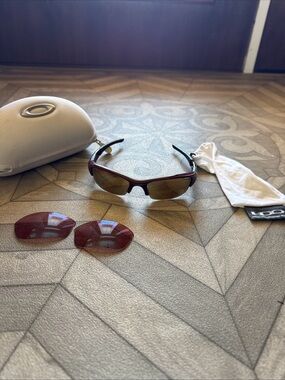 Oakley Sport Sunglasses in Burgundy Frame with Amber and Red Lenses